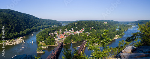 Panorama over Harpers Ferry from Maryland Heights