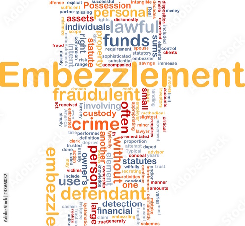 Embezzlement background concept