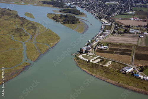 Aerial Vancouver- Richmond and Fraser River