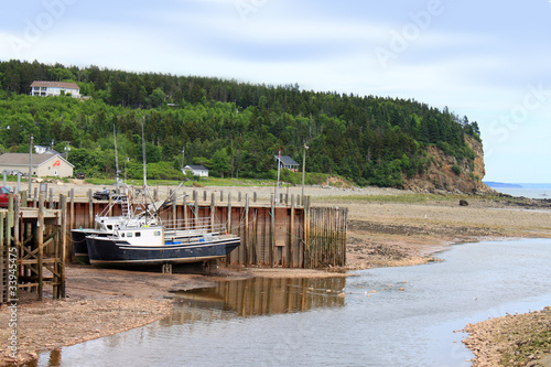 Beached boats in Alma, New Brunswick