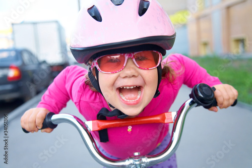 funny girl and bicycle