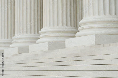 The row of classical columns with steps