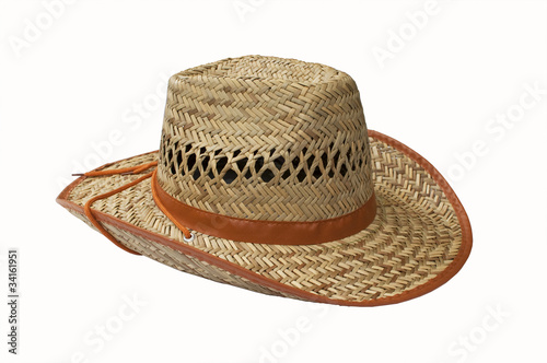 Straw hat - white background