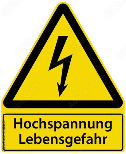 Hochspannung Lebensgefahr Schild Warnschild Blitz Aufkleber