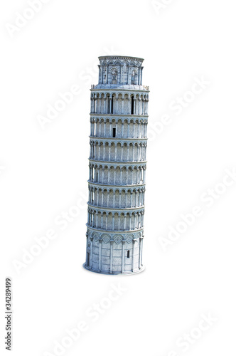 Leaning tower of pisa - white background