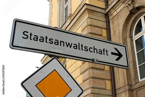 Schild Staatsanwaltschaft