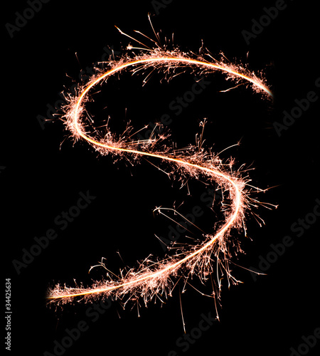 Letter S. Real sparkler alphabet