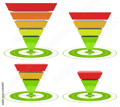 inverted pyramid, marketing conversion funnel diagram