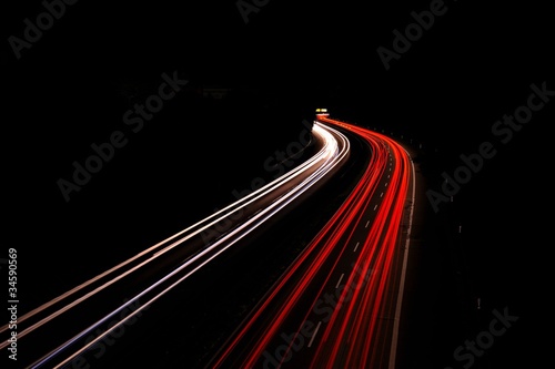 Light Trails on a Motorway at Night