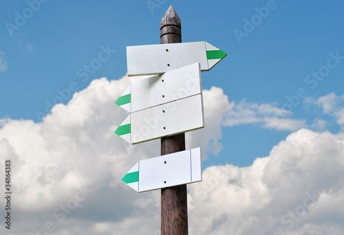 Tourist signs - sky background