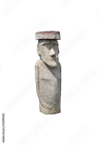 Moai statue - Easter Island - white background