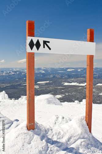 Blank "Expert Terrain" Ski Sign