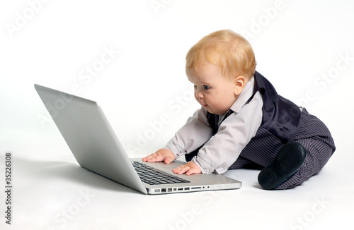 Baby surfing internet