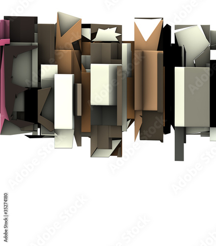3d render of abstract graffiti floating sculpture