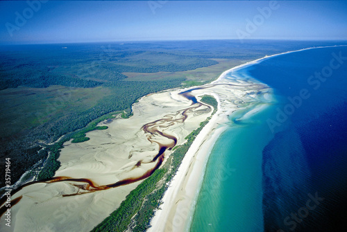 Aerial of Fraser Island.