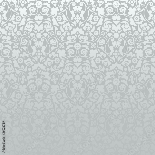 Seamless Damask Pattern Silver