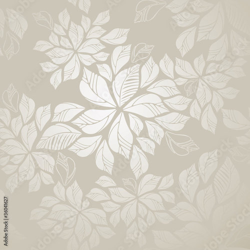 Seamless silver leaves wallpaper