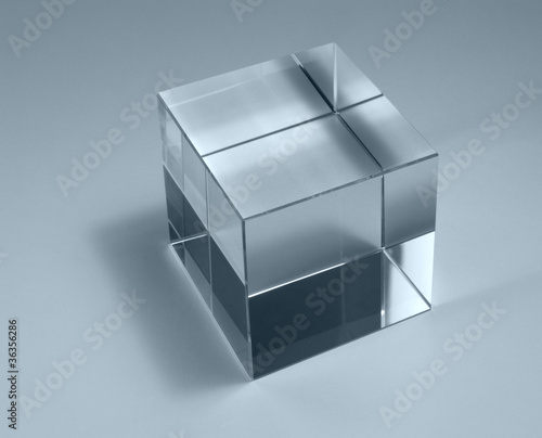 solid glass cube