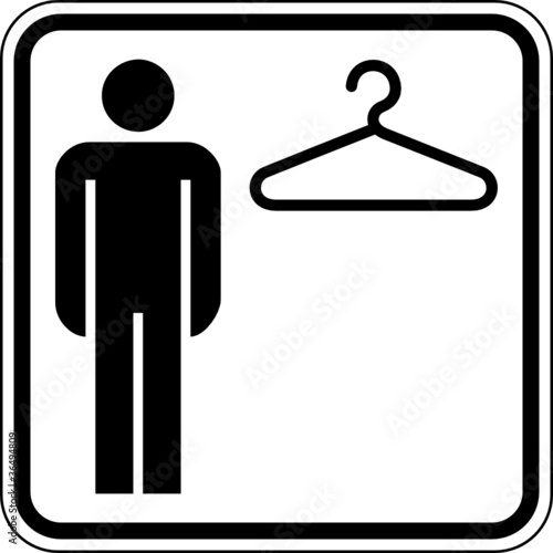 Garderobe Herren Umkleide Schild Zeichen Symbol