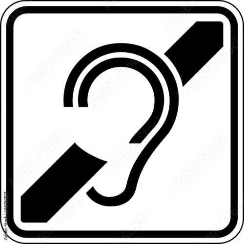Hörgeschädigte Taube Zugang Schild Zeichen Symbol