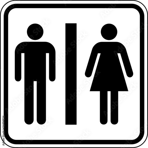 Toilette WC Klo Damen Herren Schild Zeichen Symbol