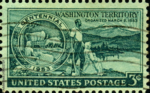 Washington Territory organized march. 1853.US Postage