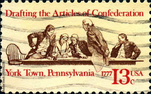 Drafting the articles of condederation 1777 US Postage.