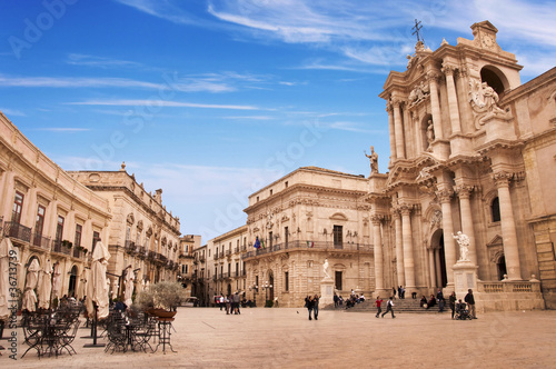 Piazza del Duomo à Syracuse - Sicile Italie
