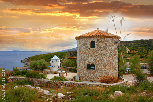 Traditional Wind Mill in Greece, Zakynthos Island