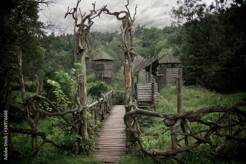 Medieval wooden fortification.