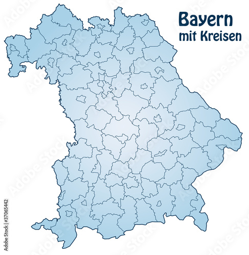 Bundesland Bayern mit Landkreisen