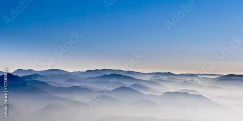 Misty mountain hills