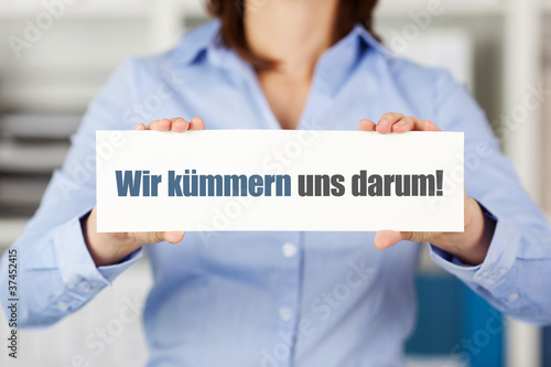 wir kümmern uns darum