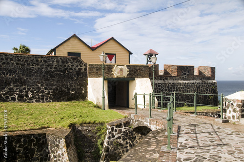 courtyard entry Fort Oranje Oranjestad Sint Eustatius island Ca