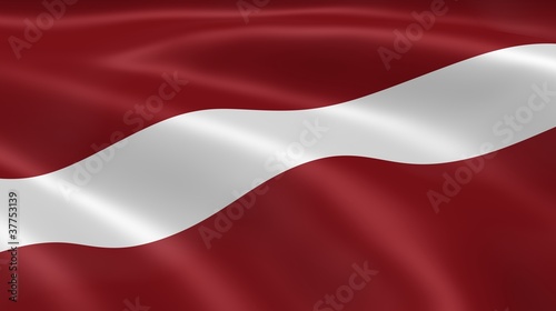 Latvian flag in the wind