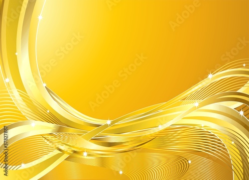 Onde oro Astratto Sfondo-Golden Wave Background-Vector