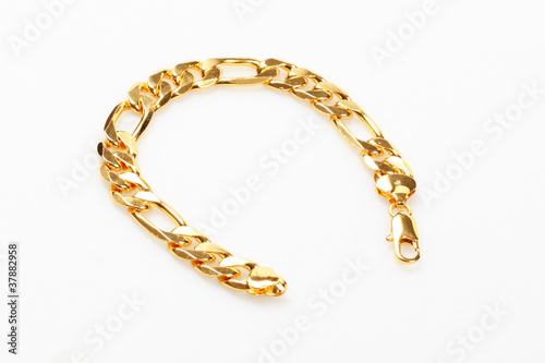 Gold bracelet isolated over white