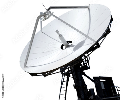 Parabolic Antenna on White