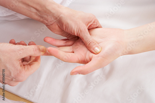 Detail hand reflexology massage