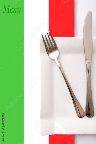 Italian Restaurant menu, place for text