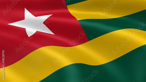 Togolese flag in the wind