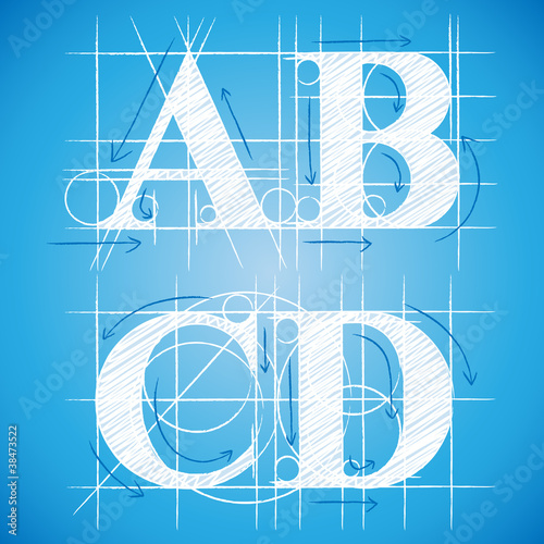 Typeface blueprint, ABCD