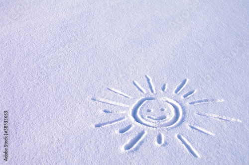 Słoneczko na śniegu