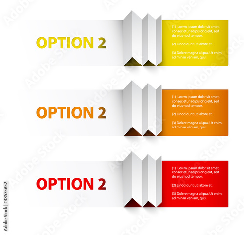 Set of Colorful Vector Sample option boxes