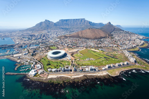 overall aerial view of Cape Town, South Africa