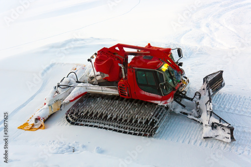 red ratrak snowmobile