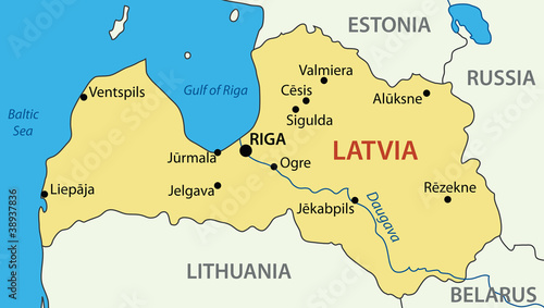 Republic of Latvia - vector map