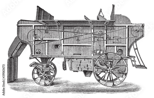 Thresher machine (Hornsby) vintage engraving