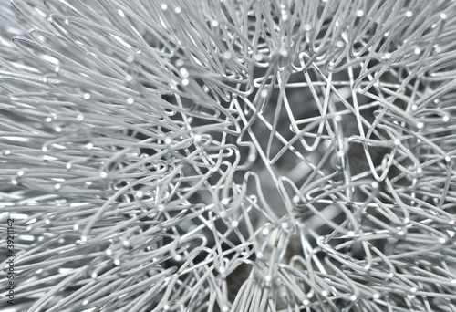 abstract pattern of metallic silver wire
