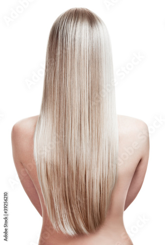 portrait of a beautiful young blonde woman with wonderful hair
